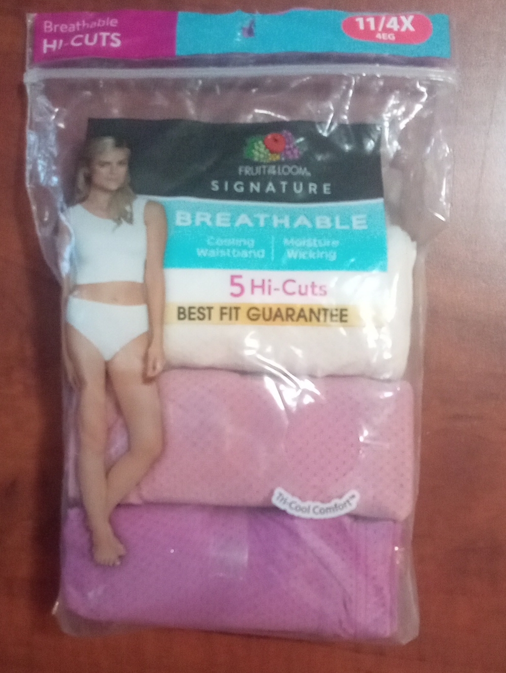 * Fruit of the Loom 3 Pair Signature Hi-Cut Briefs Pink Size 11 4X New Package